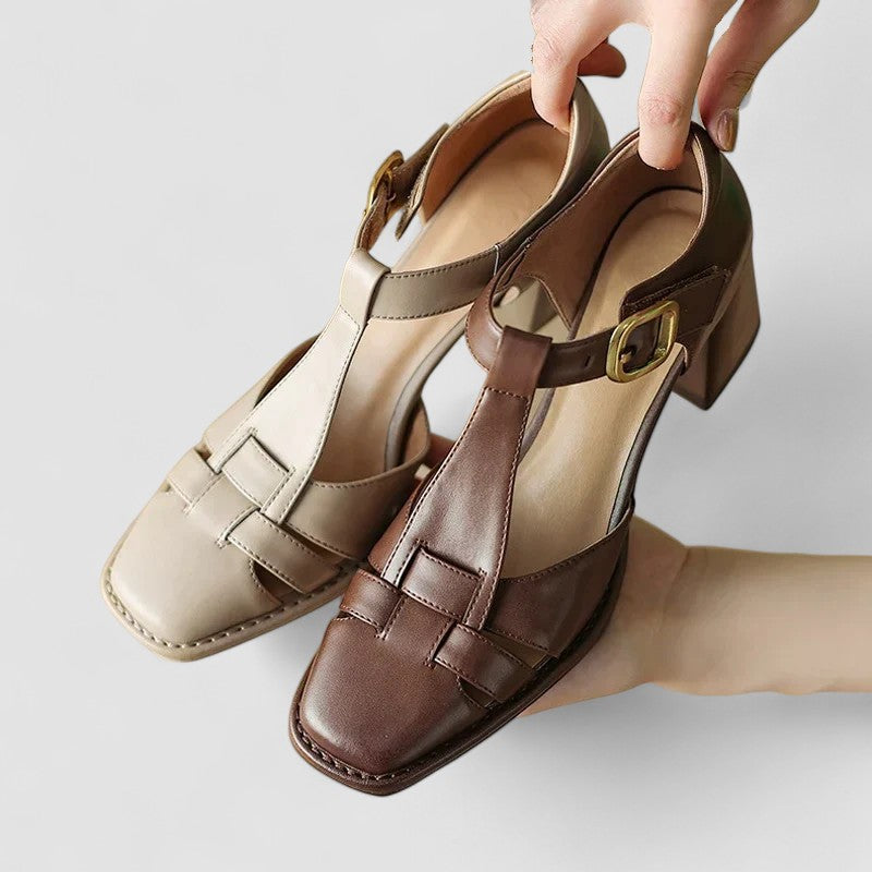 Elyxiana | Orthopedic Block Heel T-Strap Mary Janes