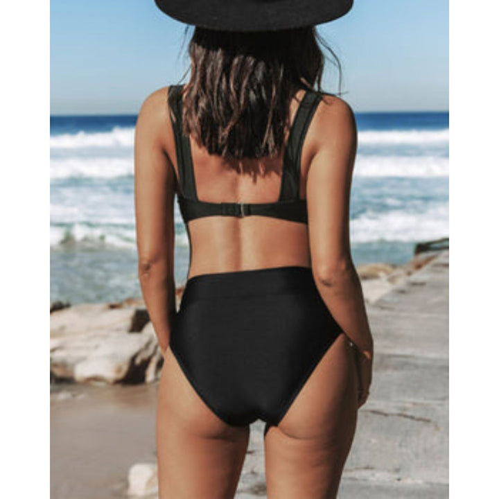 Gráinne | Plain High-Waisted Swimsuit