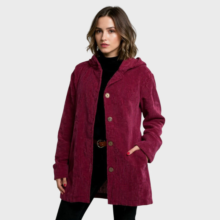 Laoise | Quilted Corduroy Hooded Jacket